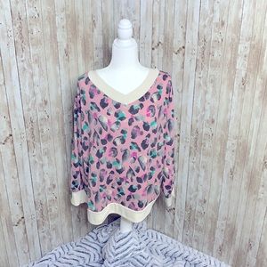Adorable Watercolor Leopard Top with Bubble Sleeve